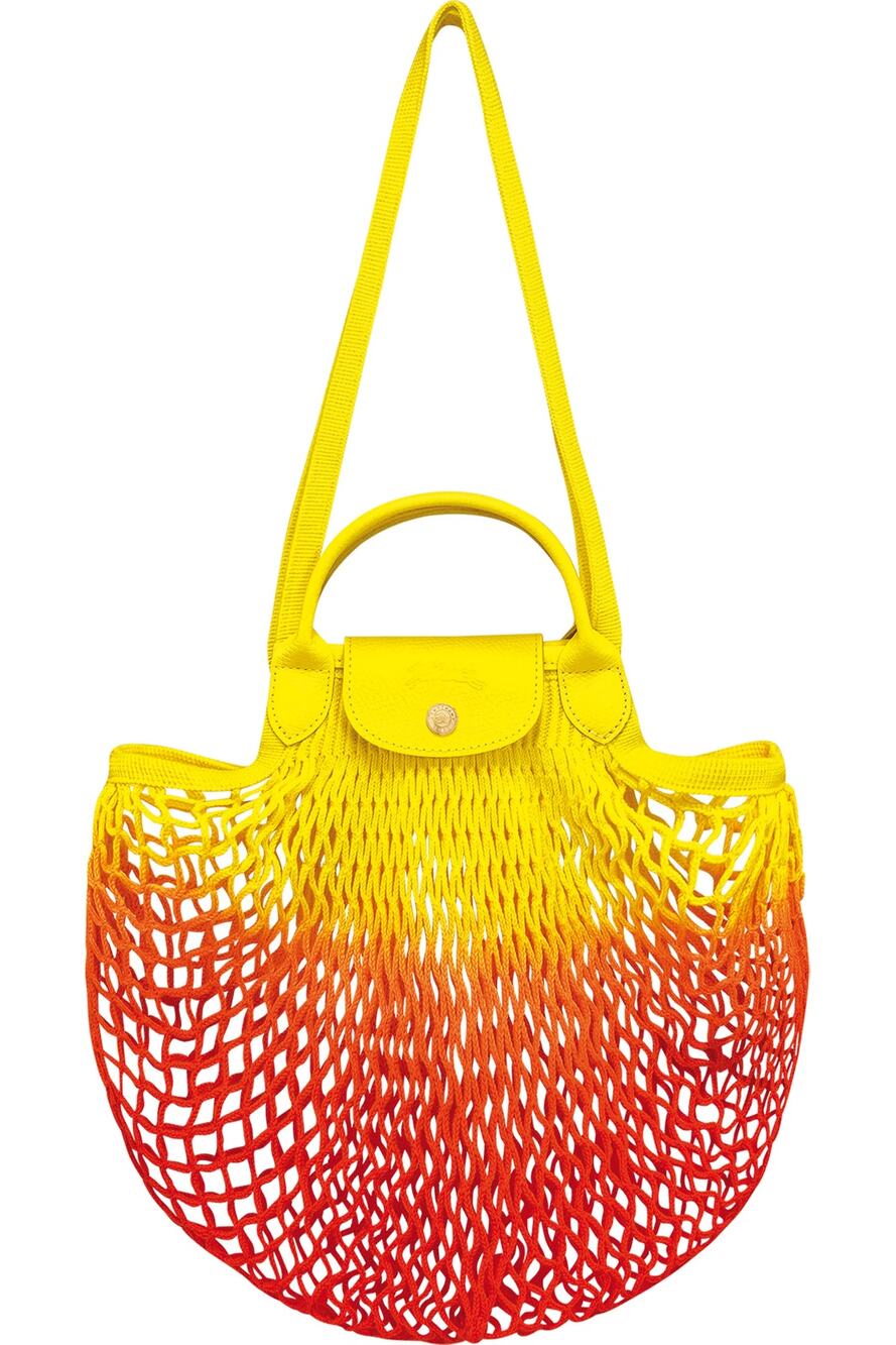 Longchamp Le Pliage Filet Mesh Knit Shoulder Bag in Tie Dye